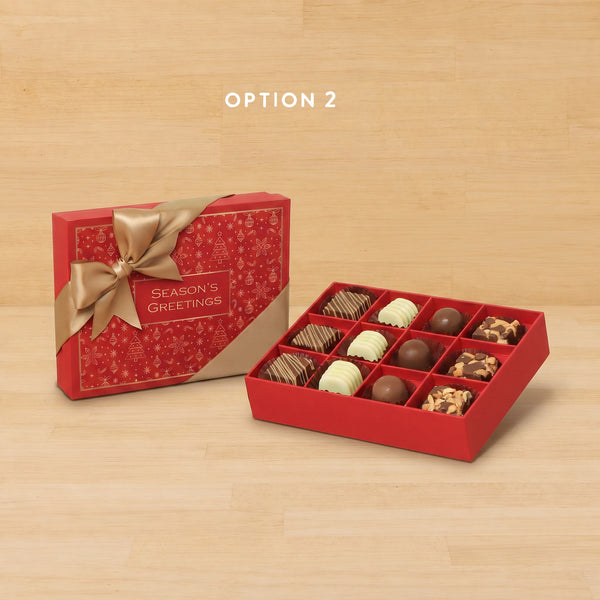 Season's greetings Christmas designed premium chocolate 12P hard box