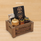 Happy Diwali designed premium chocolate & dates wooden hamper