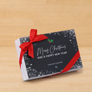 Set of 8 Merry Christmas snow flakes designed premium chocolate 6 piece hard box