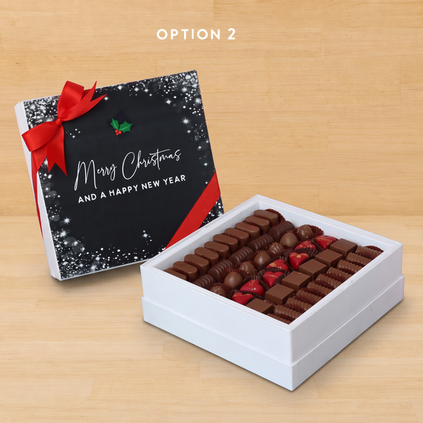 Merry Christmas snow flakes designed premium chocolate one layer hard box