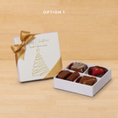 Set of 15 Merry Christmas & happy new year designed premium chocolate 4 piece hard box