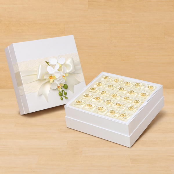 Luxury bridal with ring decorated chocolate 2-layer hard box
