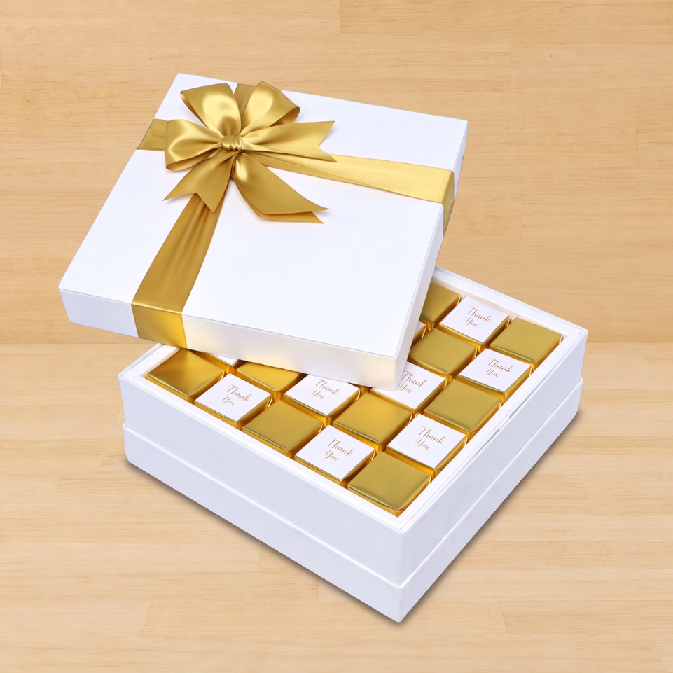 "Thank you" gold designed premium chocolate one layer hard box