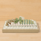 Bridal customized sage green decorated premium chocolate medium leather tray