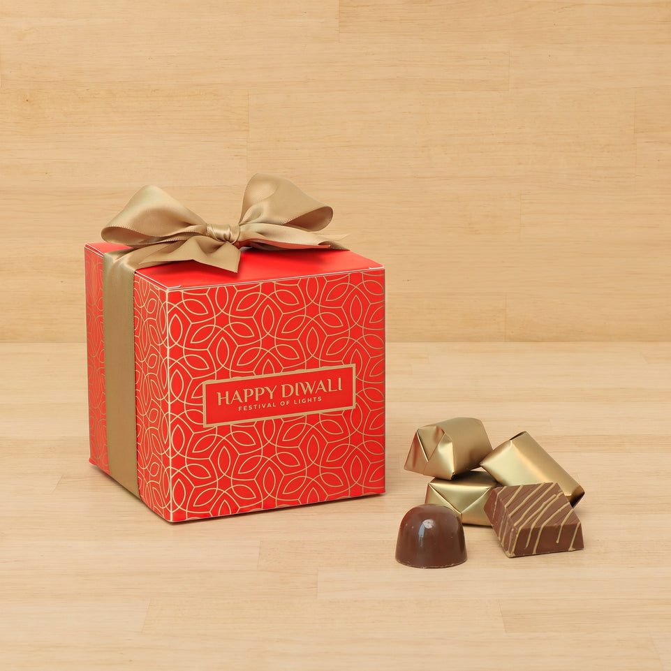 Set of 20 Happy Diwali festival of lights designed premium chocolate cube soft box
