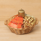 Happy Diwali festival of lights designed chocolate & sweets round basket