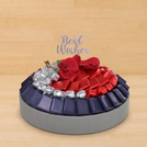 Best wishes orchid decorated chocolate leather round tray