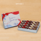 Season's greetings designed premium chocolate 20p hard box