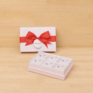 Set of 8 Corporate branded 6-piece premium chocolate hard box with ribbon