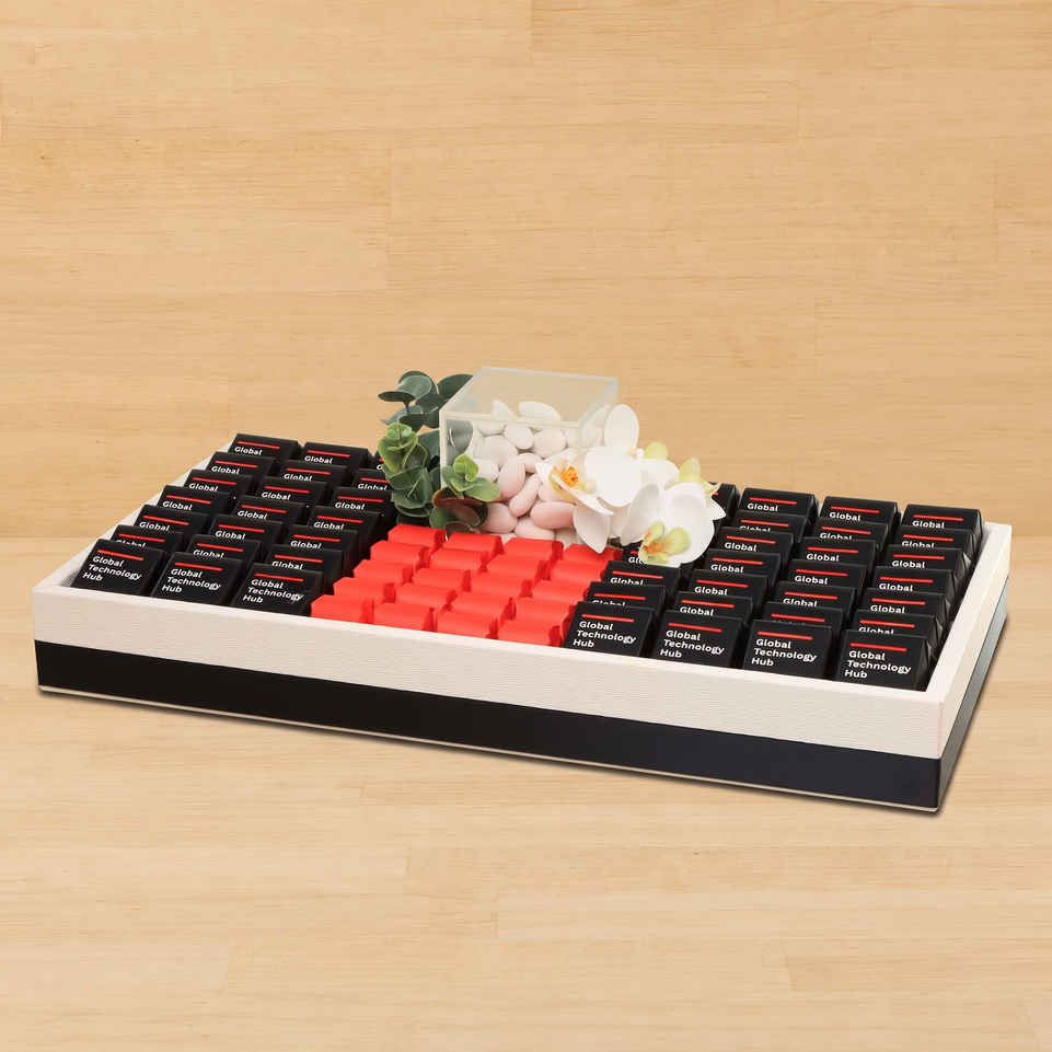Corporate customized premium chocolate medium leather tray