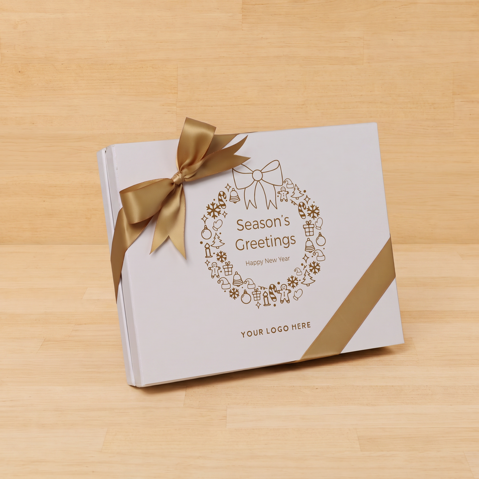 Season's greetings wreath designed premium chocolate 20 piece hard box