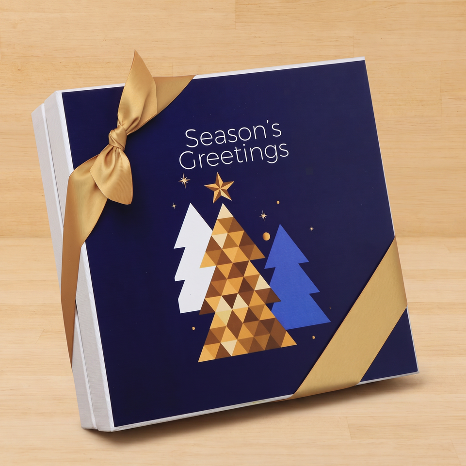 Season's greeting designed premium chocolate hard box
