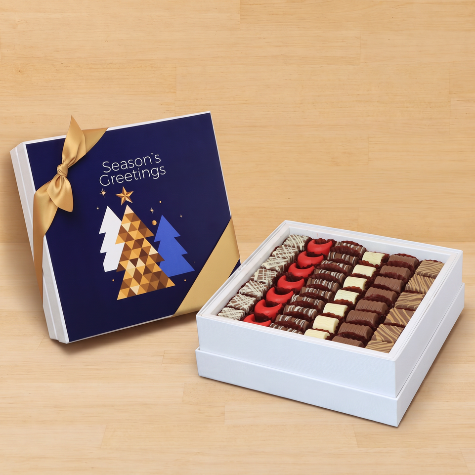 Season's greeting designed premium chocolate hard box
