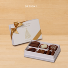 Set of 8 Season's greetings , Merry Christmas & happy new year designed premium chocolate 6- piece hard box