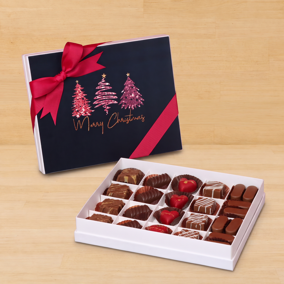 Merry Christmas three trees designed premium chocolate 20-piece hard box