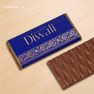 Set of 10 Happy Diwali designed plain milk chocolate bar