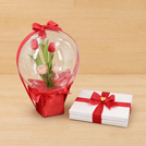 Valentine's chocolate hard box and decorated flower balloon set