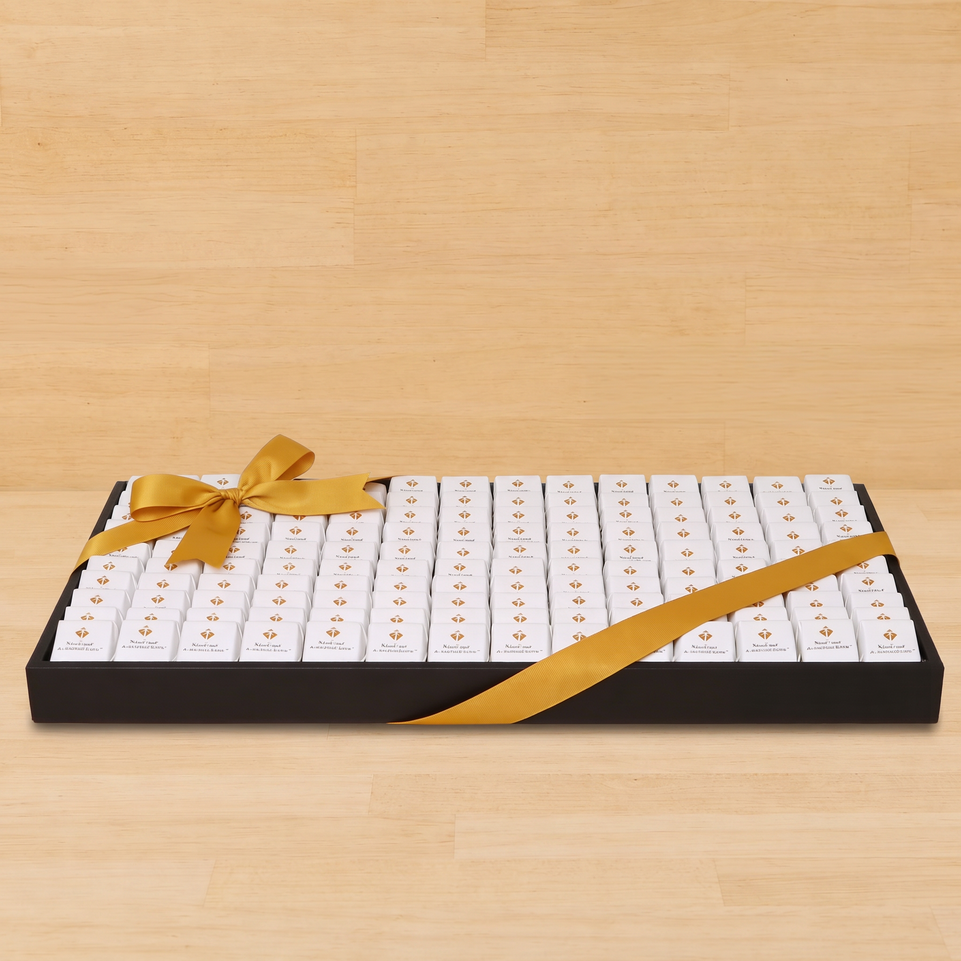 Corporate branded premium chocolate large leather tray