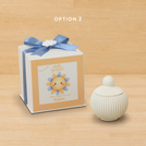 Set of 20 boxes baby boy ribbed ceramic trinket with cloud acrylic in hard box giveaway