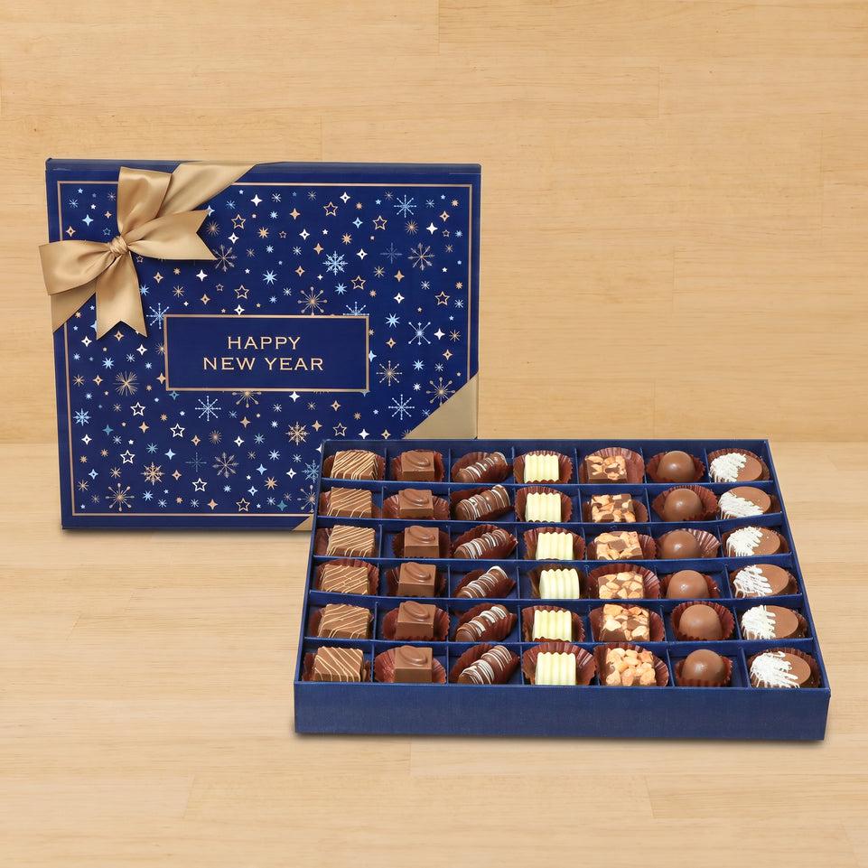 Happy New Year Stars designed premium chocolate 42P hard box
