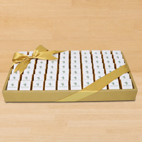 Corporate branded chocolate leather tray