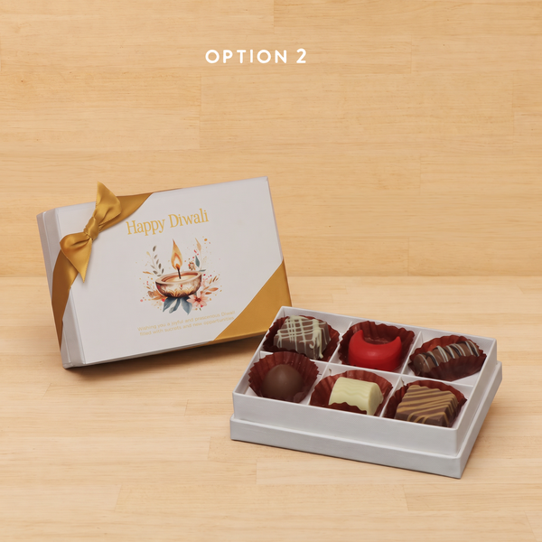 Set of 8 Happy diwali floral candle designed premium chocolate 6P hard box