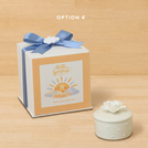 Set of 20 boxes baby boy white rose flower trinket with cloud acrylic in hard box giveaway