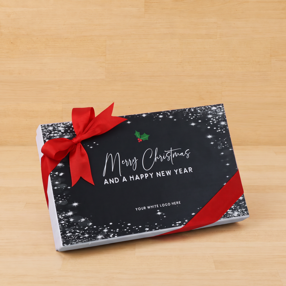 Merry christmas snow flakes designed premium chocolate 15 piece hard box
