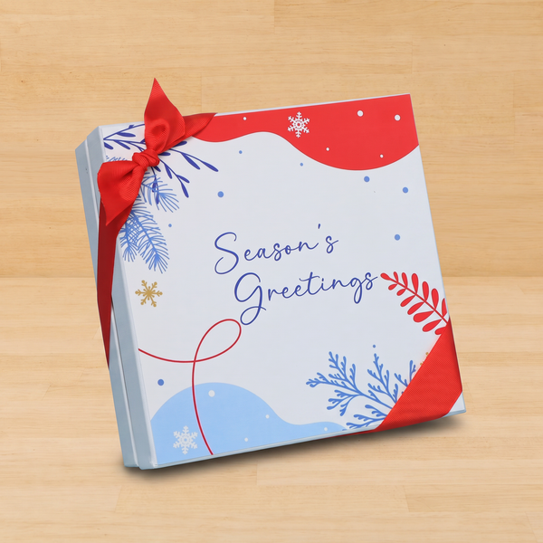 Season's greetings designed premium chocolate 2-layer hard box