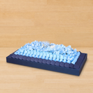 Elegant blue floral decorated chocolate large leather tray