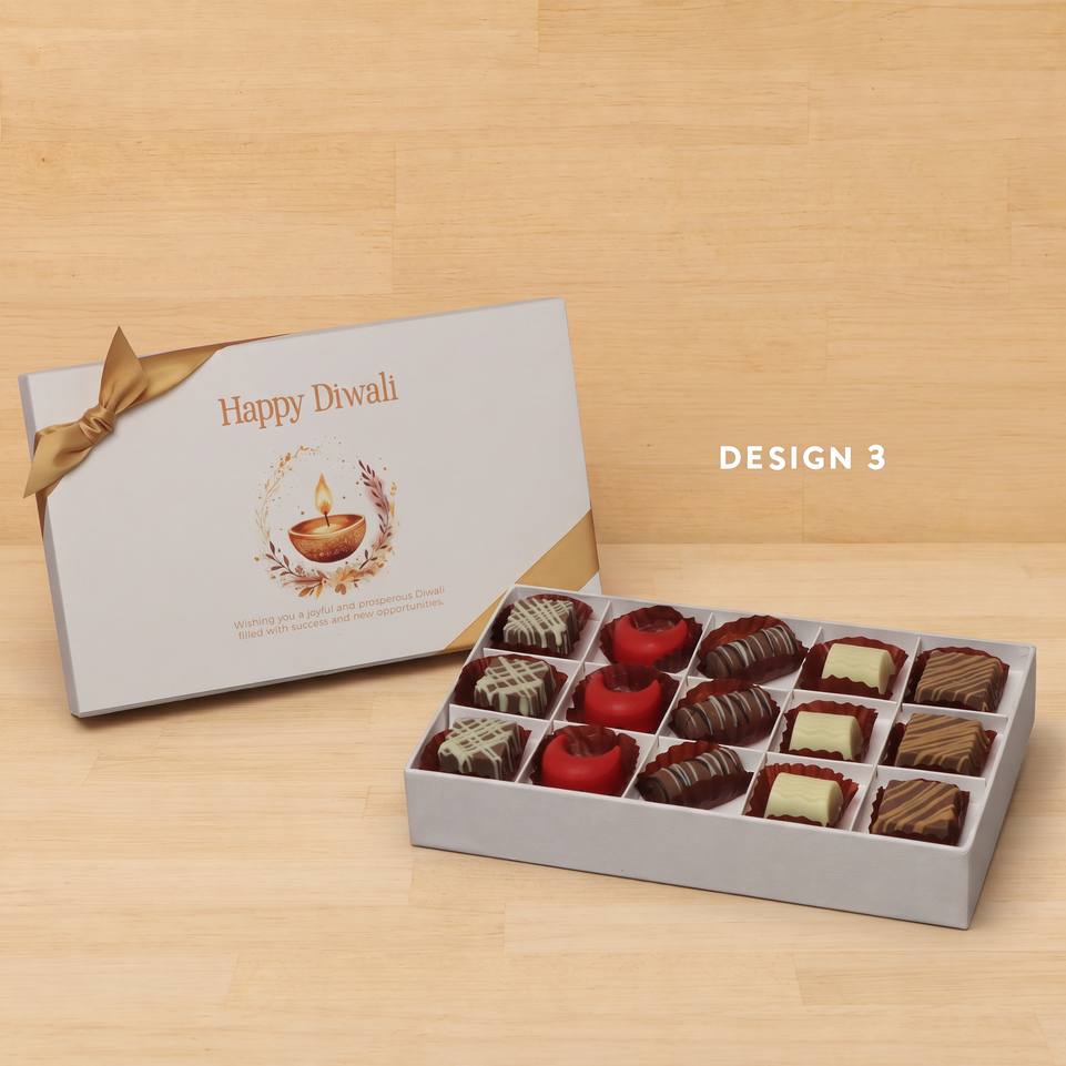 Happy Diwali floral candle designed premium chocolate 15P hard box