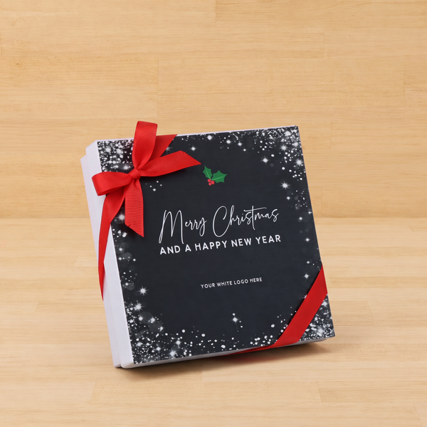Merry christmas snow flakes designed premium chocolate 9 piece hard box