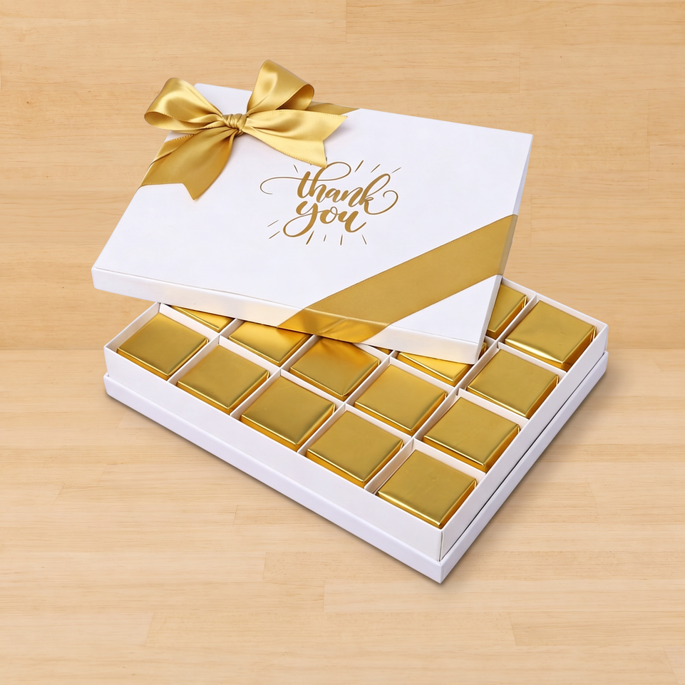 "Thank you" sun streak designed 20-piece premium chocolate hard box