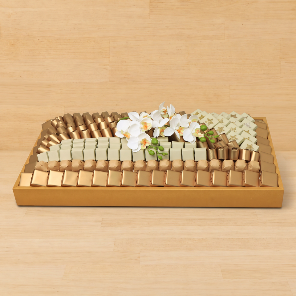 Premium chocolate large leather tray