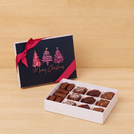 Merry Christmas three trees designed premium chocolate 12 piece hard box