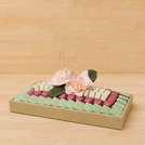 Thank you peach magnolia decorated premium chocolate medium leather tray