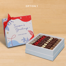 Set of 2 corporate customized season's greetings designed premium chocolate hard box