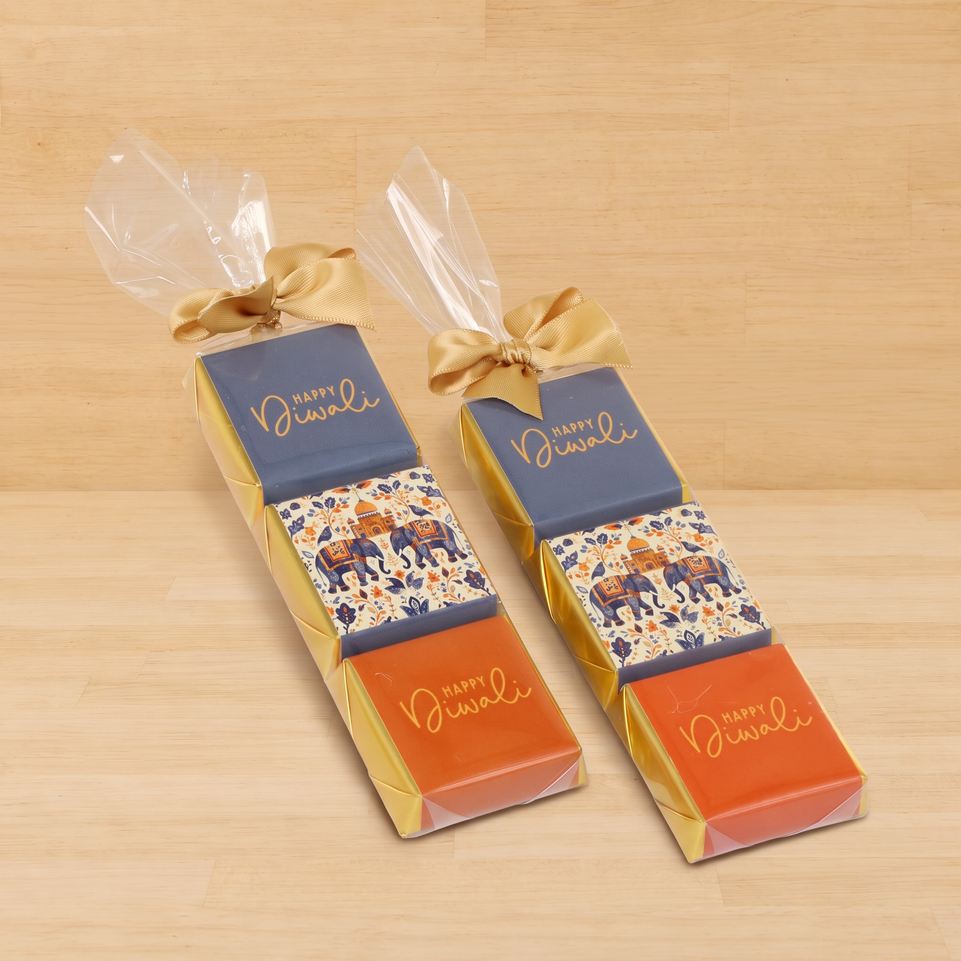 Set of 20 Happy Diwali elephant festive designed premium chocolate pack giveaway