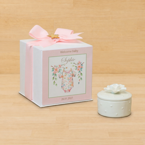 Set of 20 boxes baby girl white rose ...