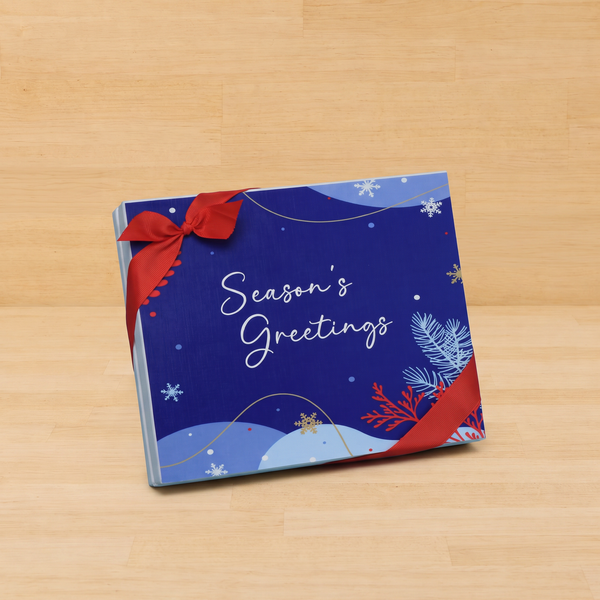 Season's greetings designed premium chocolate 20p hard box