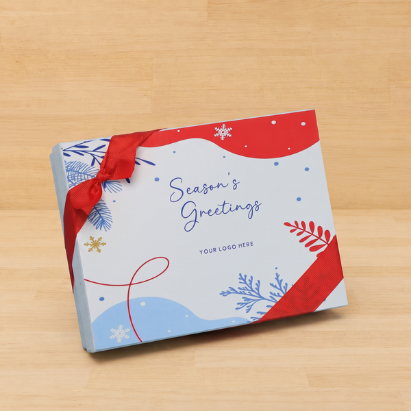 Set of 5 corporate customized season's greetings designed premium chocolate 12p hard box
