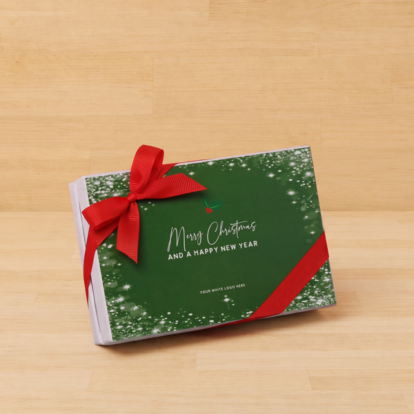 Set of 8 Merry Christmas snow flakes designed premium chocolate 6 piece hard box