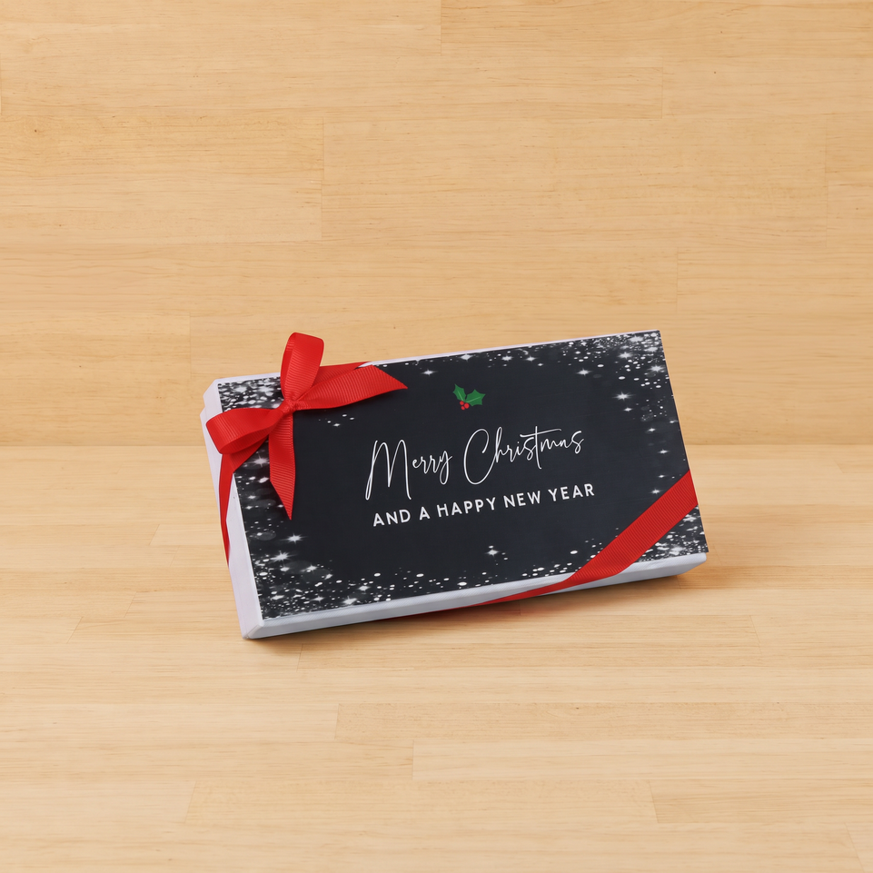 Set of 6 Merry Christmas snow flake designed premium chocolate 8-piece hard box