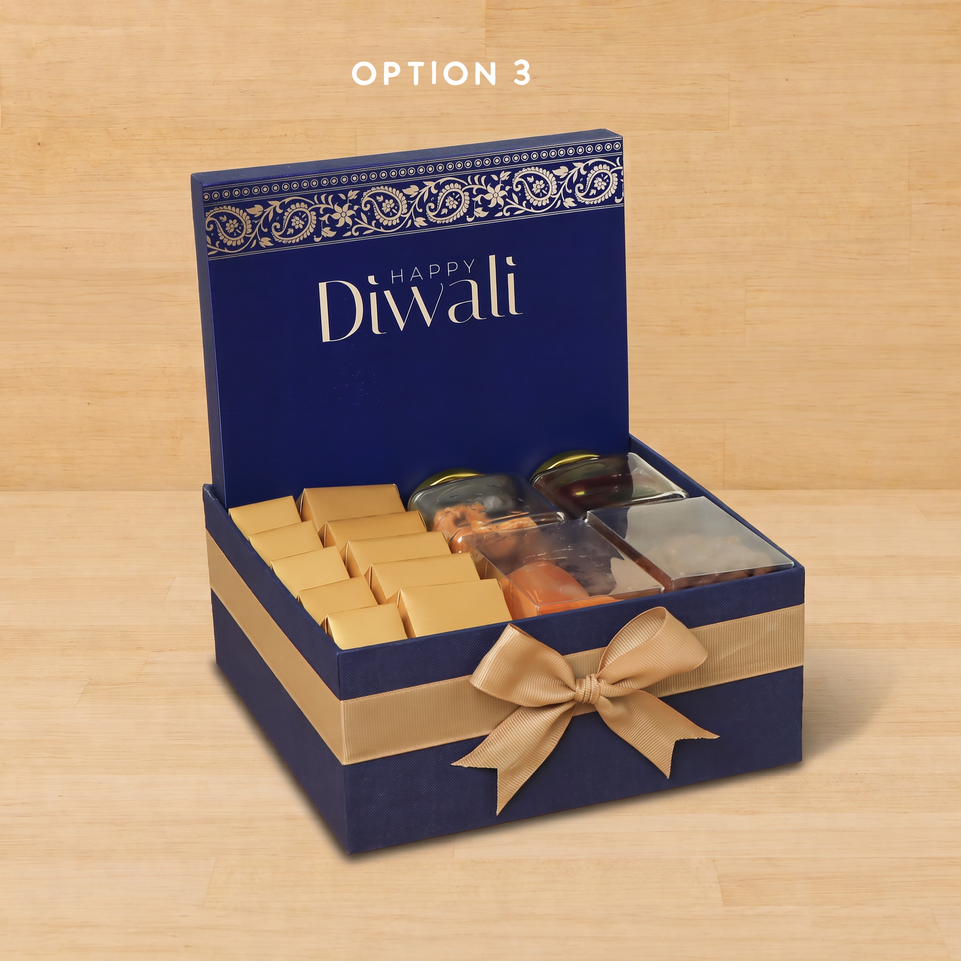 Happy Diwali customized with chocolate & sweets medium hamper