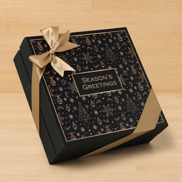 Season's greetings Christmas designed premium chocolate hard box