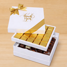 "Thank you" sun streak designed 2-layer premium chocolate hard box