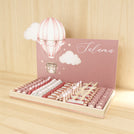 Baby girl air balloon theme premium chocolate large leather tray