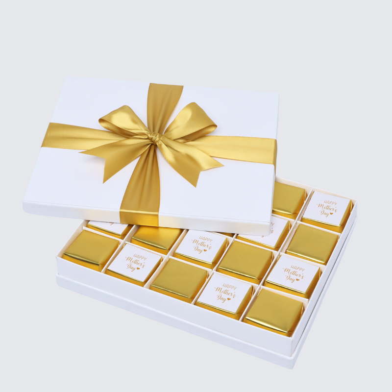 "Happy mother's day" gold designed 20-piece chocolate hard box