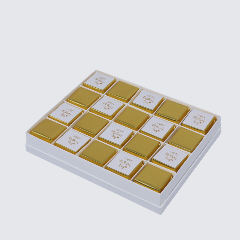 "Happy mother's day" gold designed 20-piece chocolate hard box