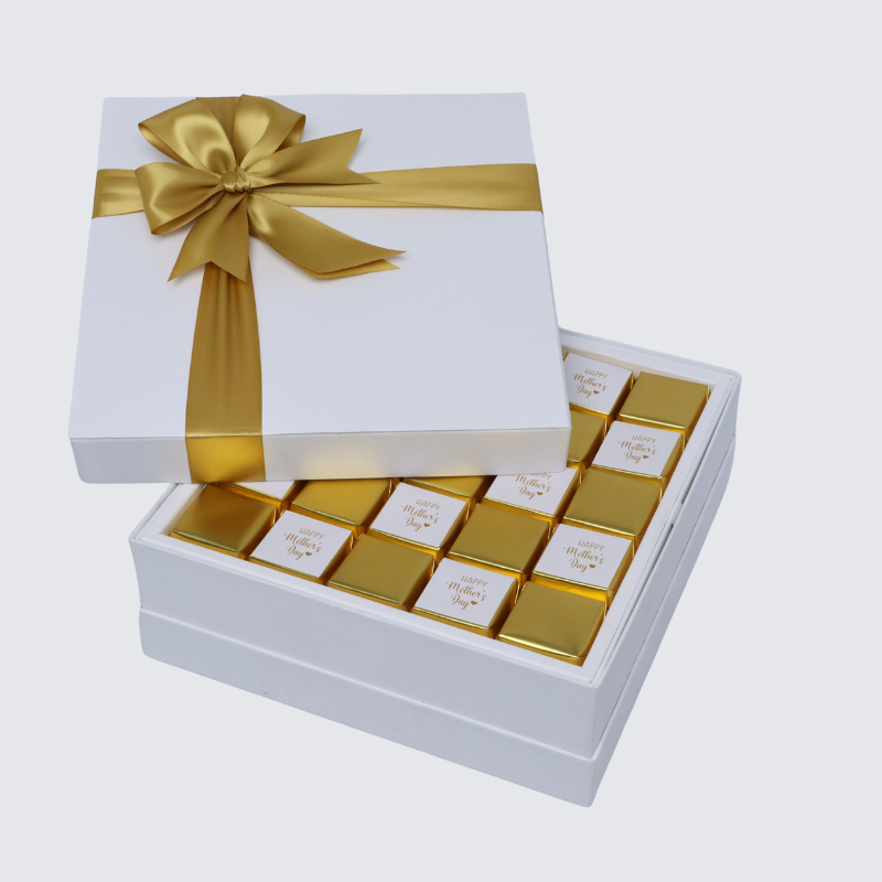 "Happy mother's day" gold designed premium chocolate hard box